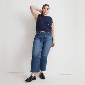 Madewell Kick Out Crop Jeans Brinton Wash Raw Hem NWOT